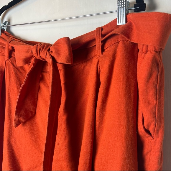 Ava‎ & Viv - Women’s Linen Blend Orange Shorts Belted Plus Size - Sz. 2X - Picture 6 of 7